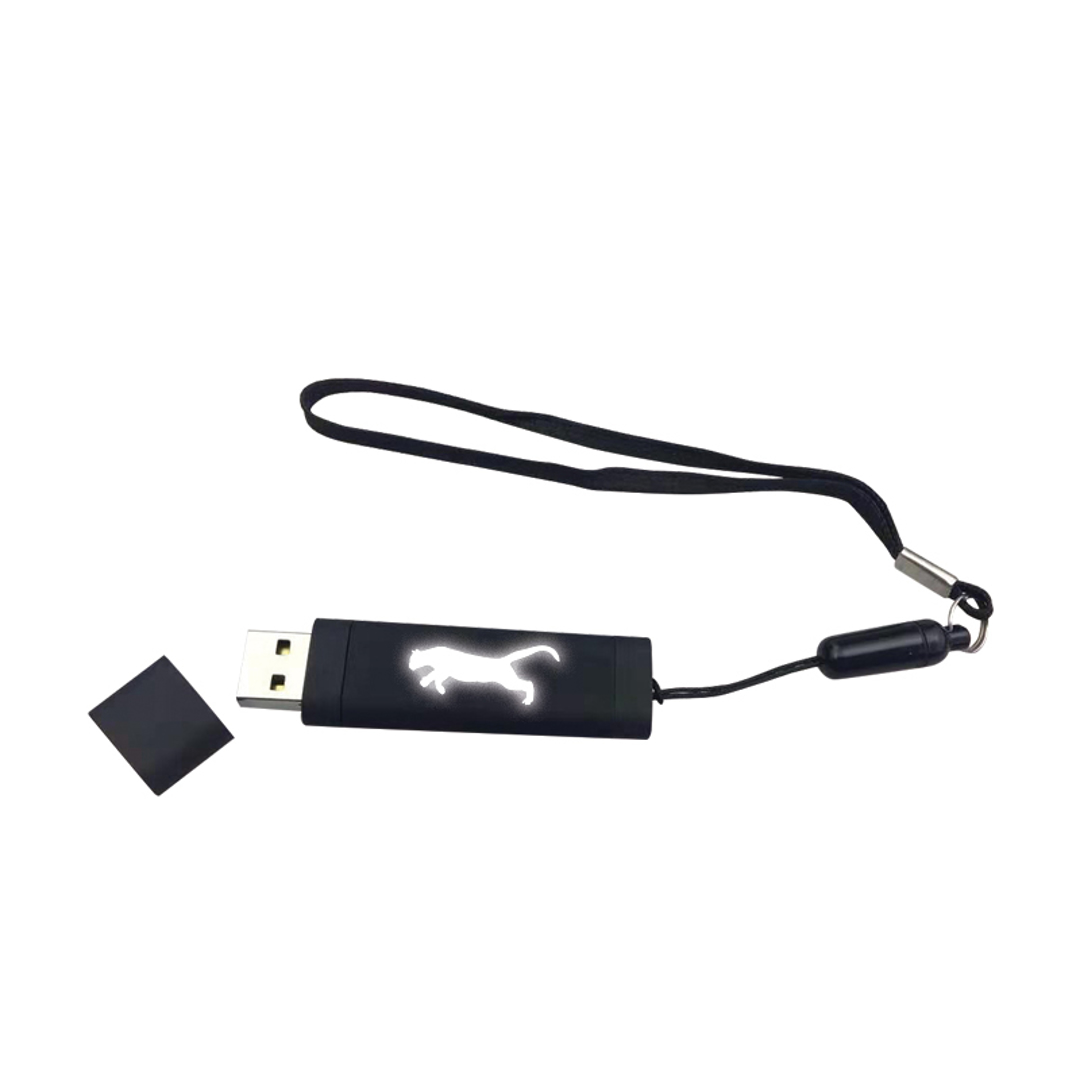 F-200-32 Siyah - Beyaz Işık Kutusuz Işıklı Rubber Usb resmi