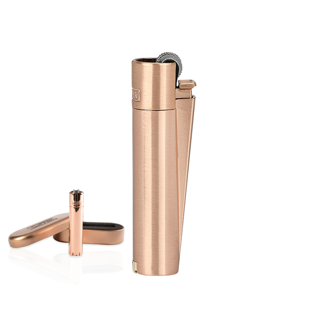 MT-115 Rose Gold Clipper Metal Siboplu Çakmak resmi